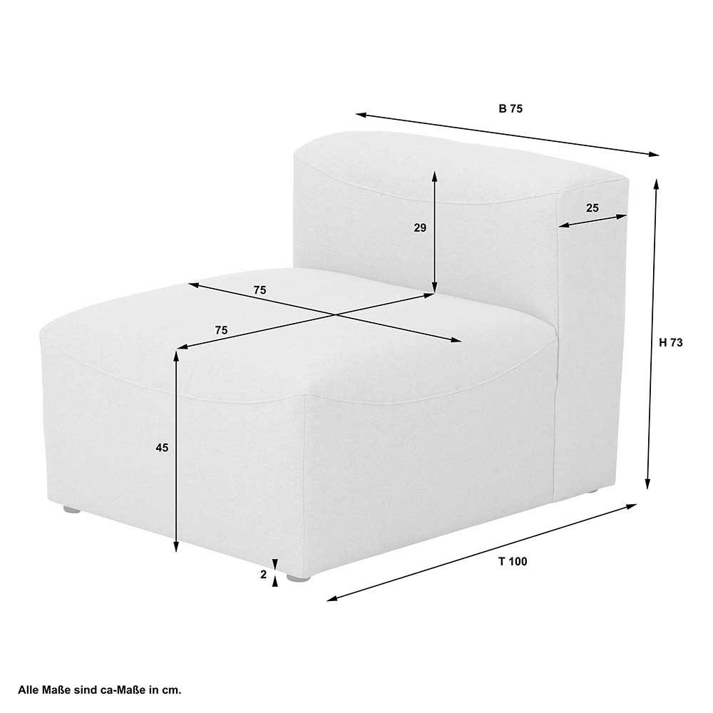 Einzelelement Modulsofa Felictia in Anthrazit Made in Germany