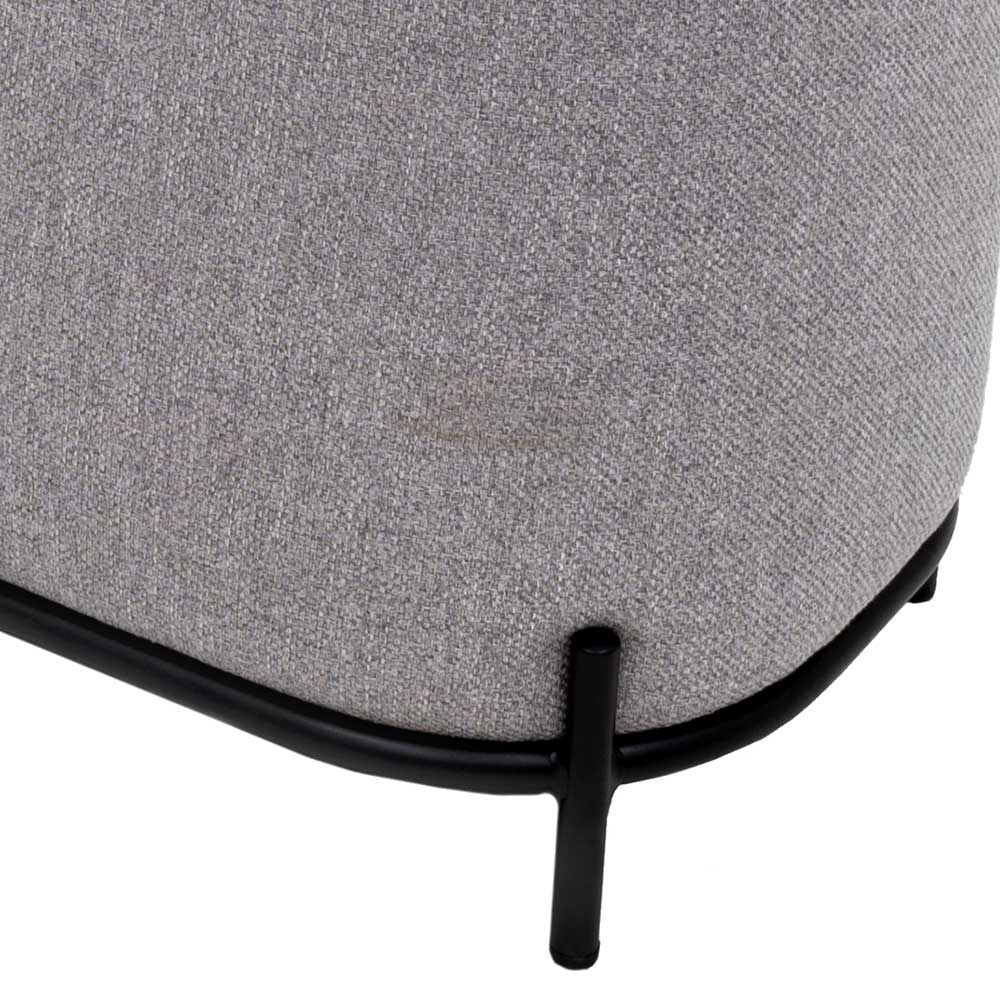 Pouf Barney in Grau Webstoff modern