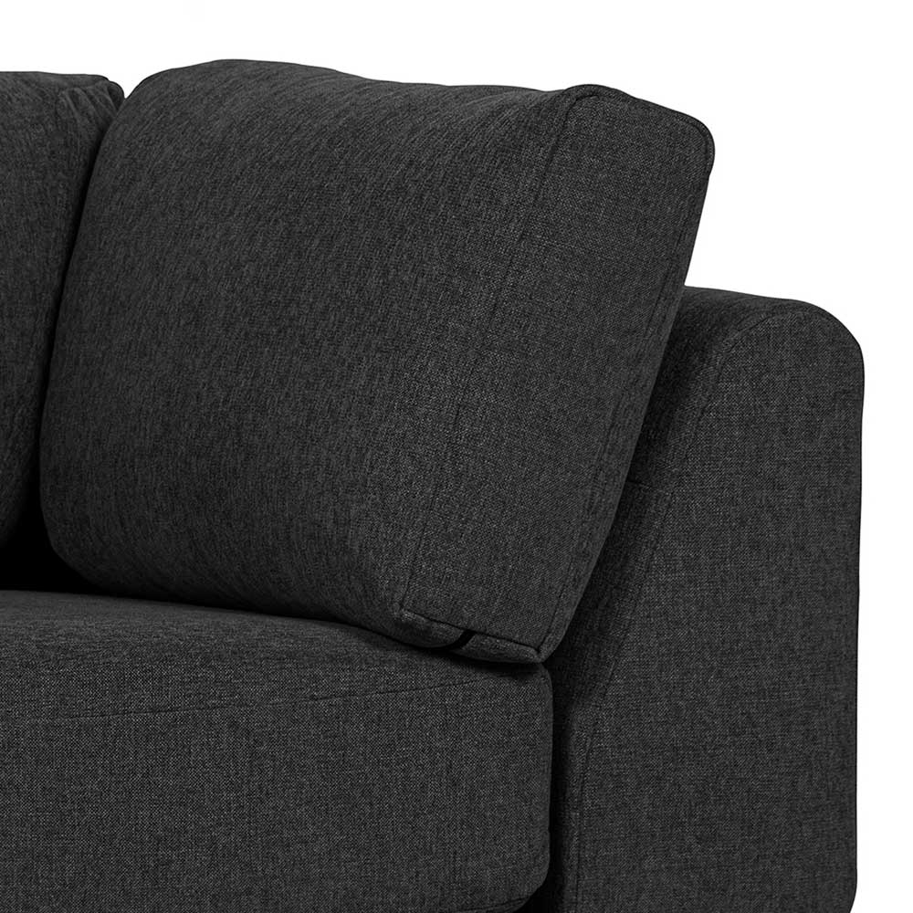 Modulcouch Chaiselongue modern Duffy in Dunkelgrau 200 cm breit