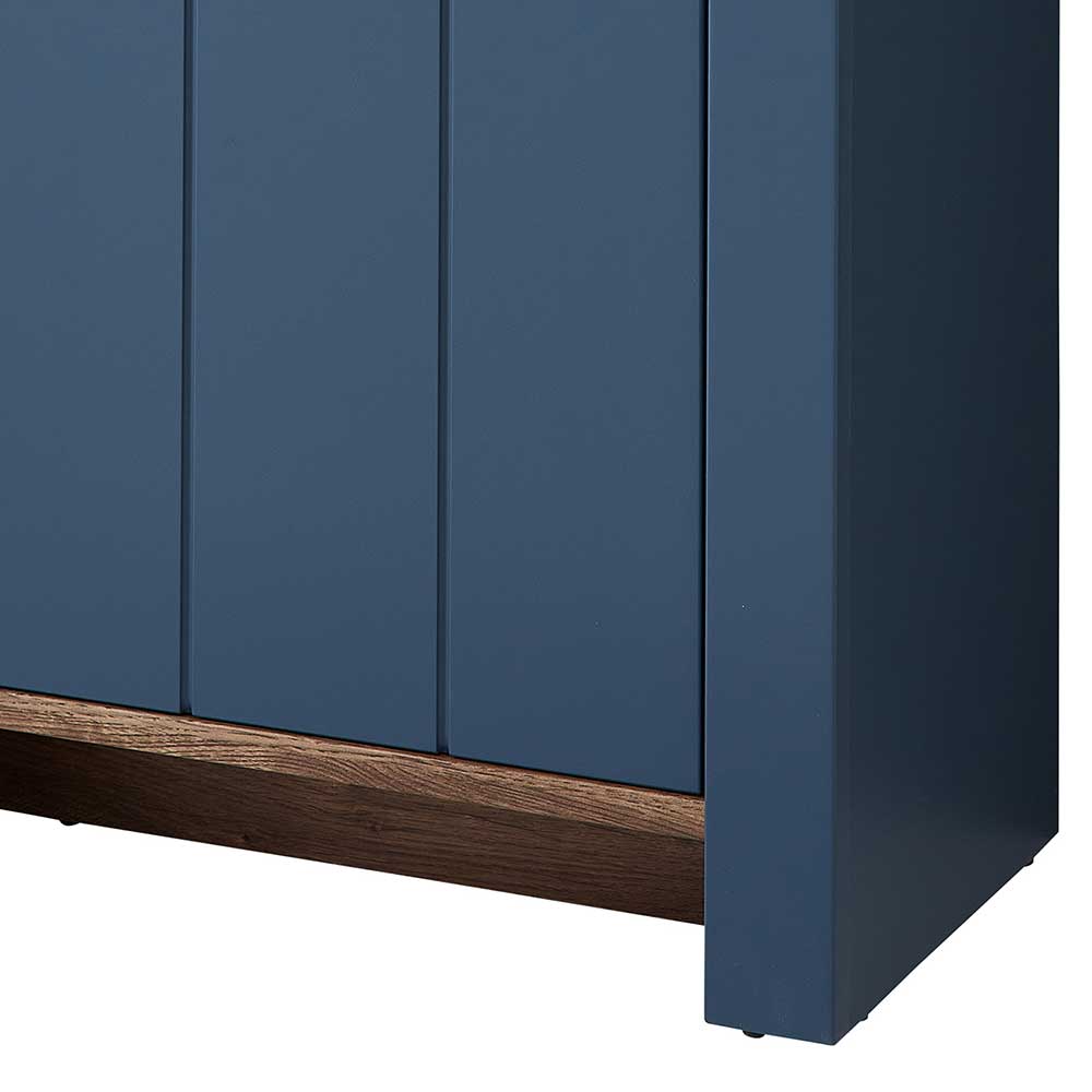 Landhausstil Flurschrank Fanci in Blau und Eiche dunkel NB