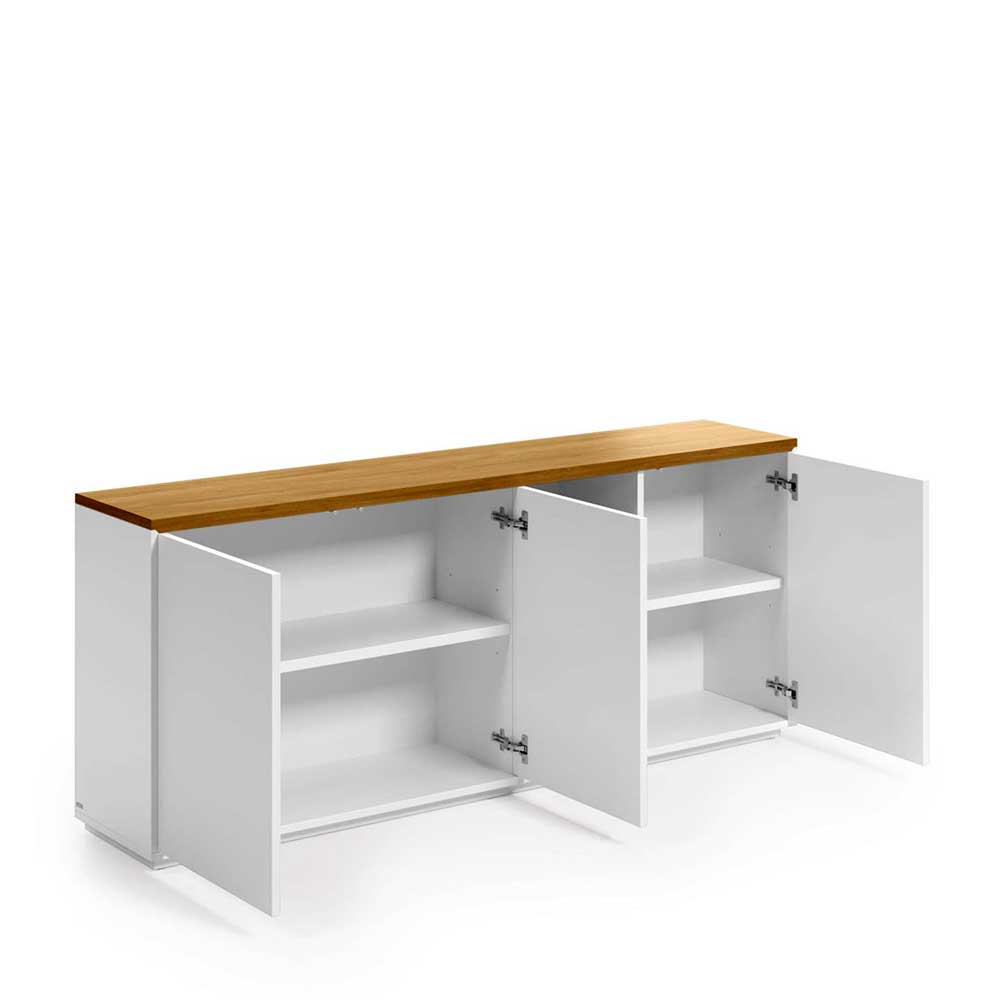 Sideboard zweifarbig Esdavon 3 Türen 3 offene Fächer