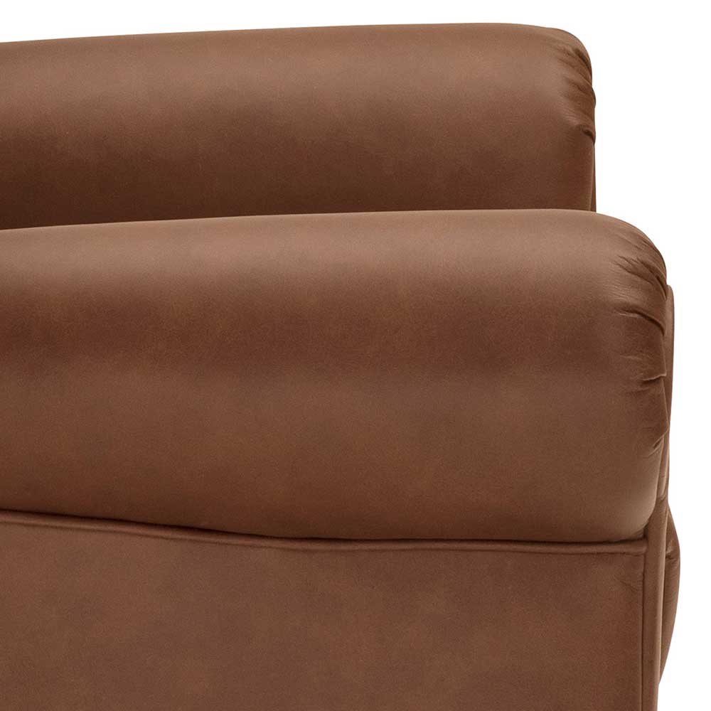 Chesterfield Look Kaminsessel Holdin in Cognac Braun aus Echtleder