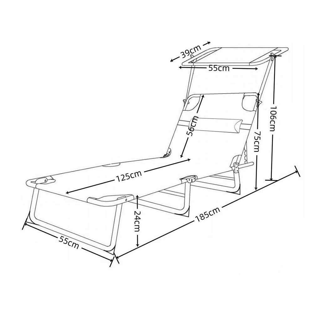 Gartenliege Crasting in modernem Design zusammenklappbar