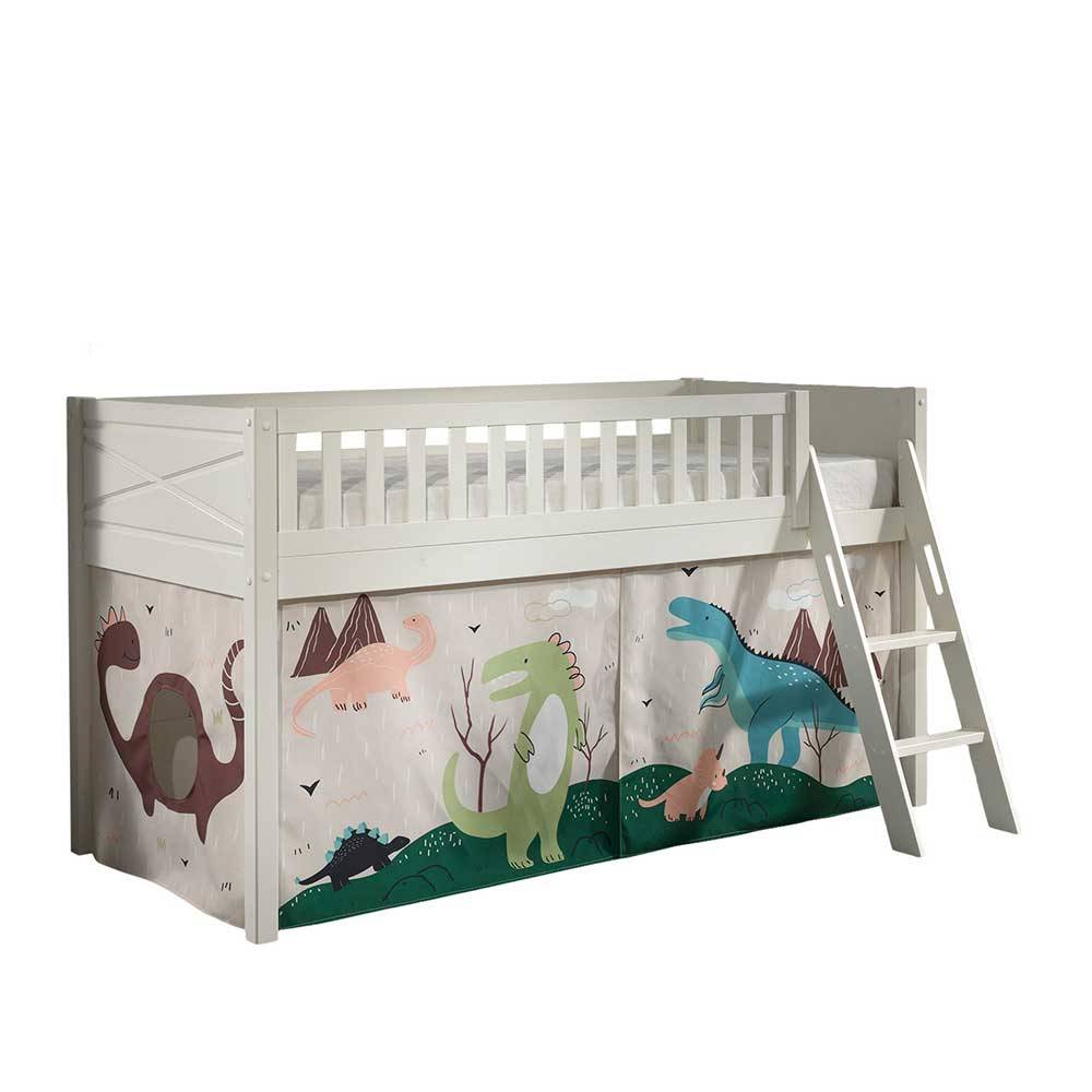 Kinderzimmer Bett Avenzas mit Dinosaurier Motiv inklusive Leiter