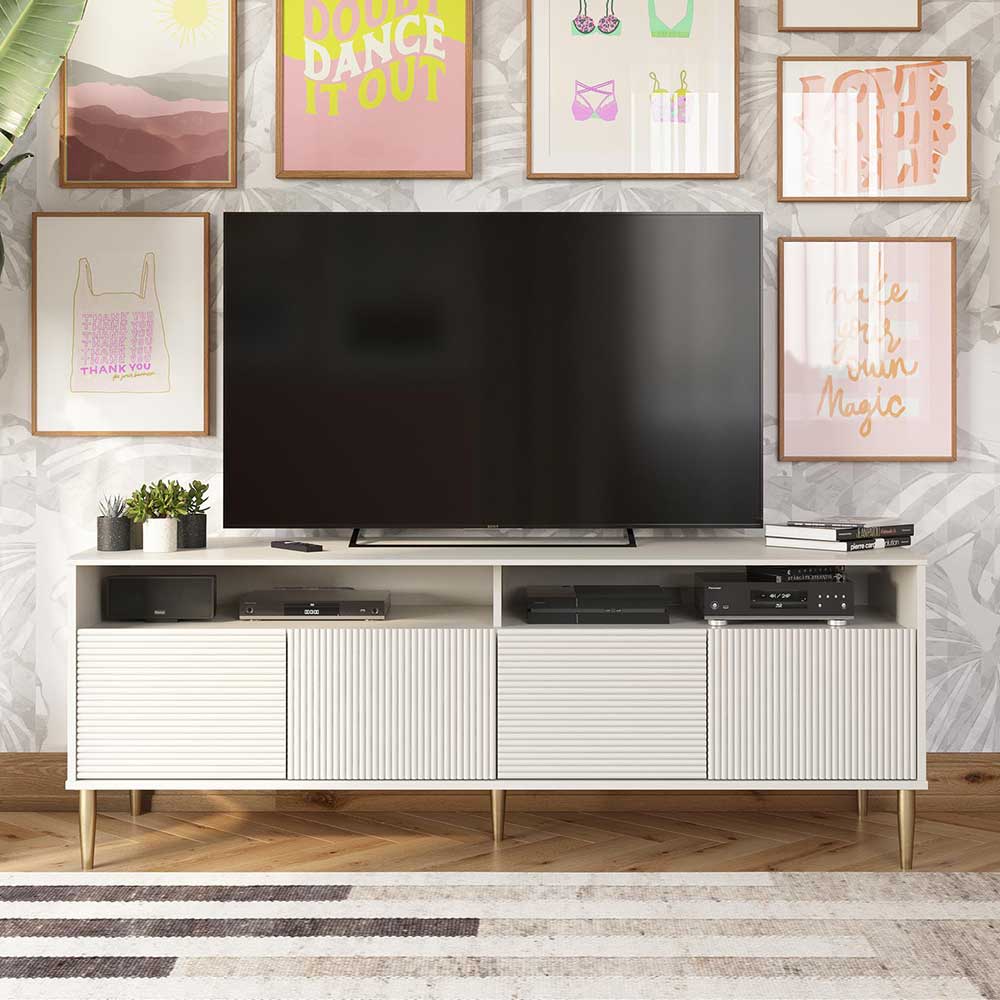 TV Lowboard Seletana in Taupe im Skandi Design