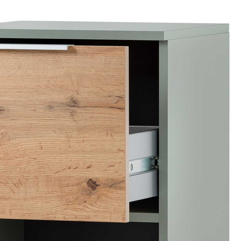 Badseitenschrank Loenie mit einer Schublade im Skandi Design