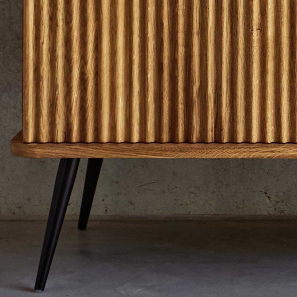 Sideboard aus massivem Holz Clantica mit Schubladen und Türen 144 cm breit