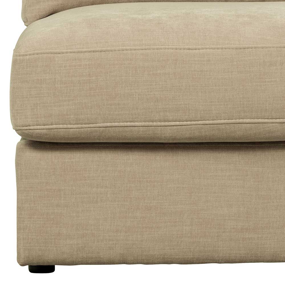 Modulsofa Abschluss Element rechts Pilamonia in Beige Rücken echt bezogen