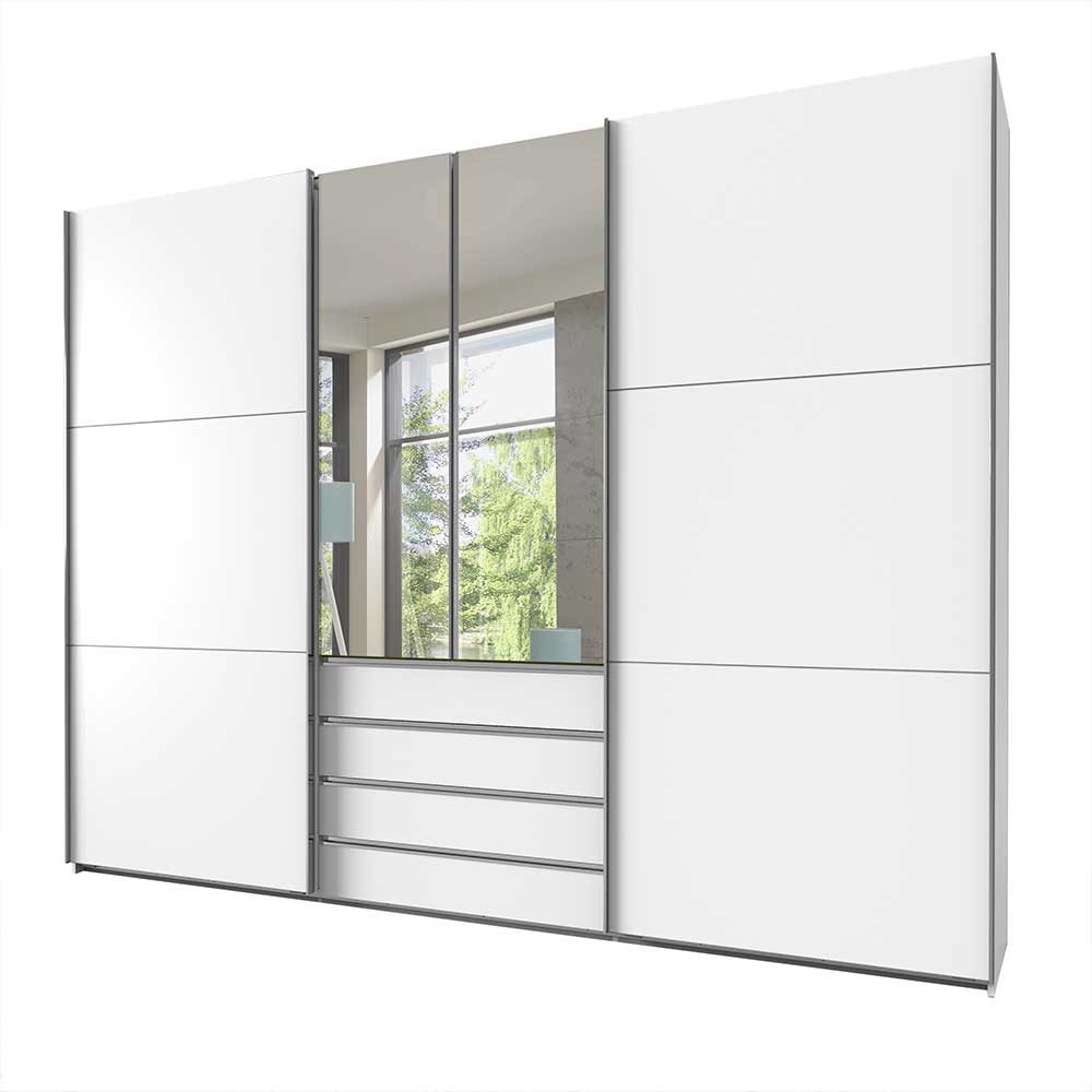 Kleiderschrank mit Spiegeltüren in Lymesca 300 cm breit Weiß