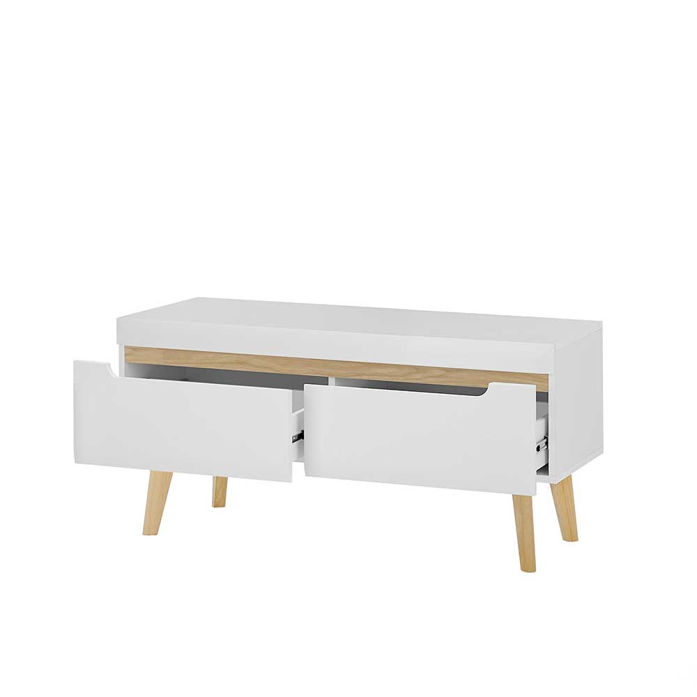 Schrankwand Wohnzimmer Jasturian im Skandi Design 134 cm hoch (vierteilig)