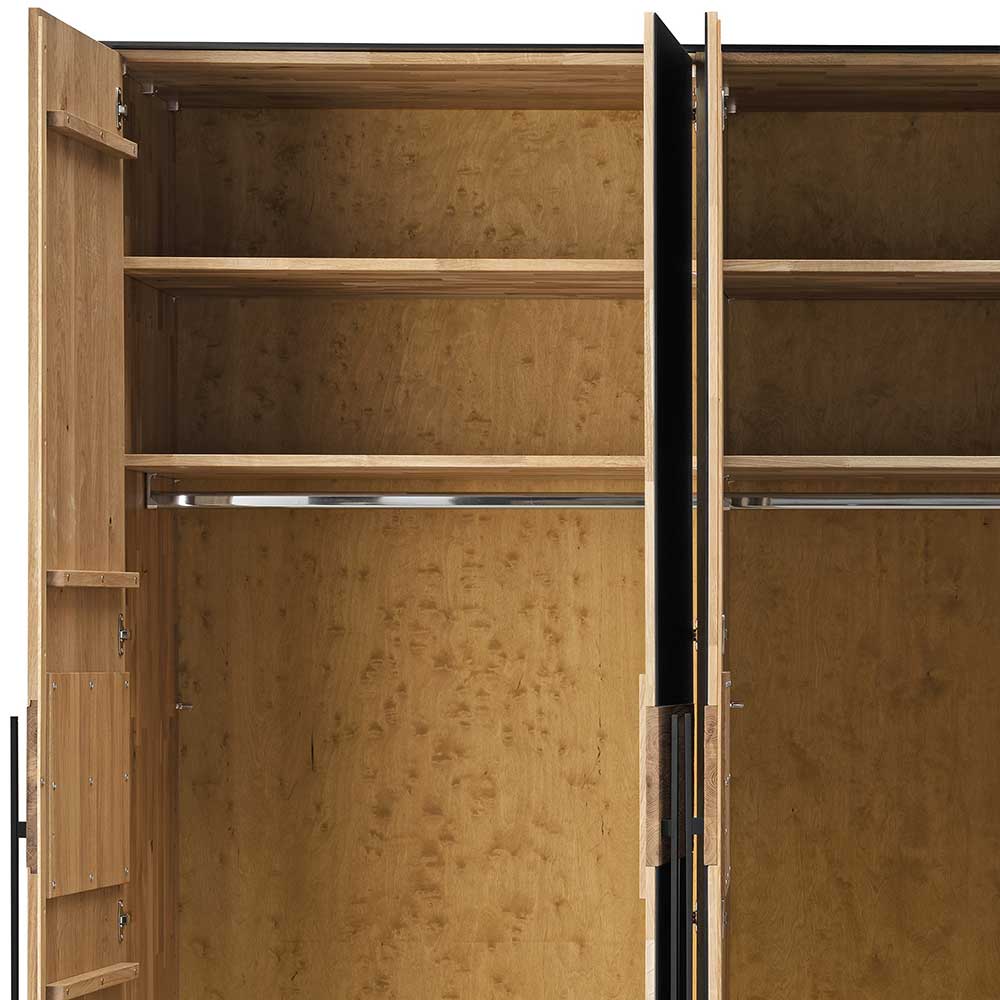 Hochwertiger Kleiderschrank Scoddo aus Wildeiche Massivholz 60 cm tief