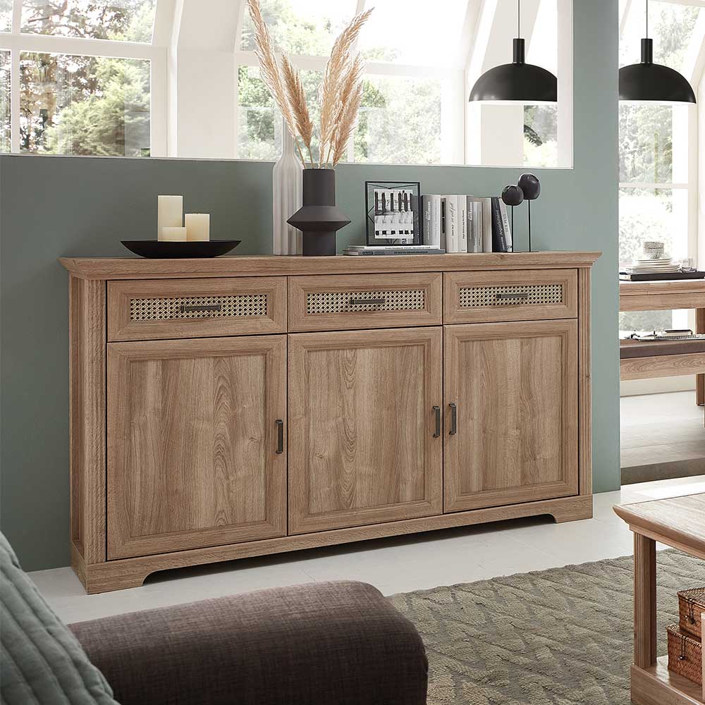 Sideboard Sovi in Eichefarben im Landhausstil