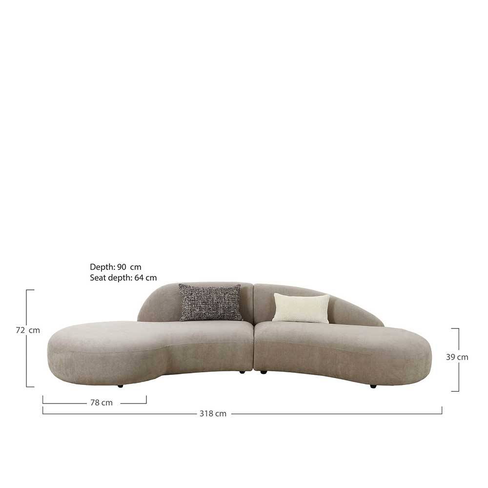 Sofa Blondago aus Chenillegewebe in modernem Design