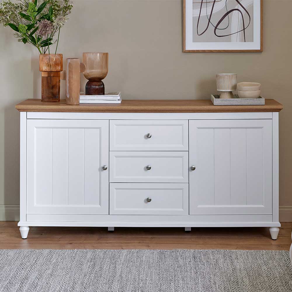 Sideboard Ossana mit drei Schubladen im Landhausstil