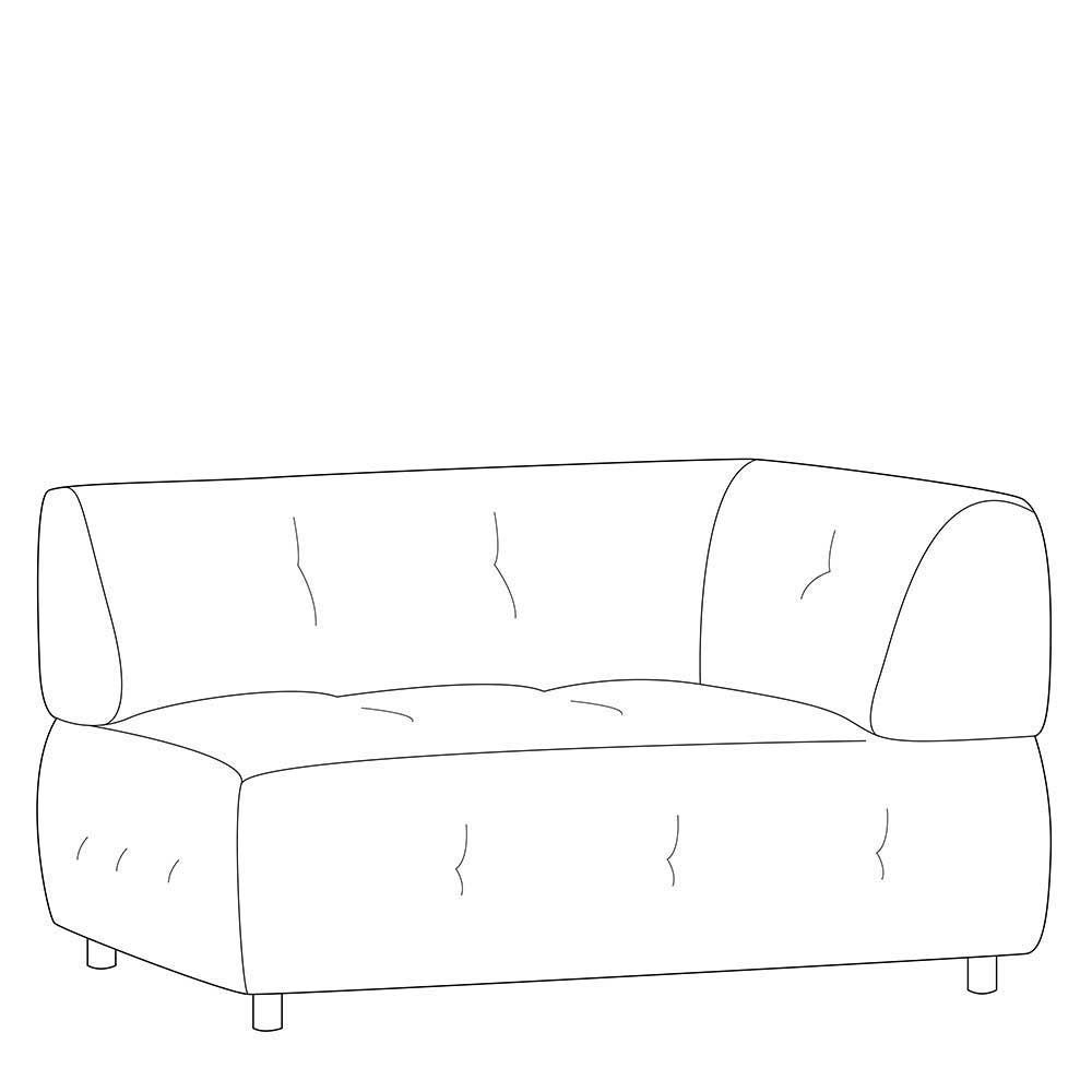 Modulsofa Ecke Graugrün Metrianos in modernem Design 122 cm breit