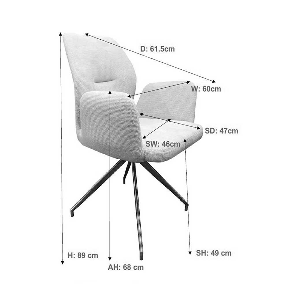 Esstischstuhl Vronja drehbar mit Armlehnen