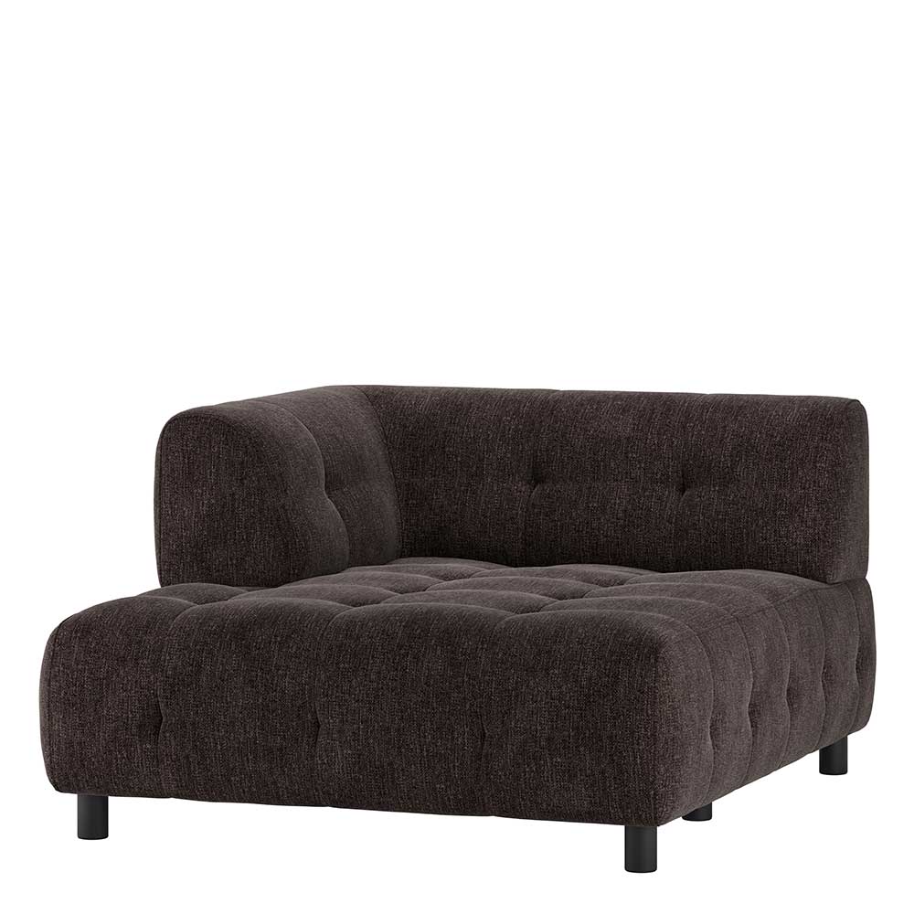 Sofa Element links Mareida in Graubraun aus Flachgewebe