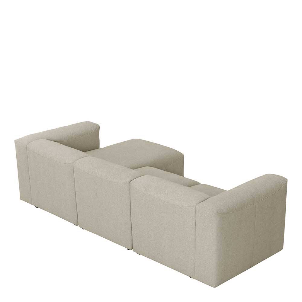 Modulsofa Pescara in Cremefarben 275 cm breit (dreiteilig)