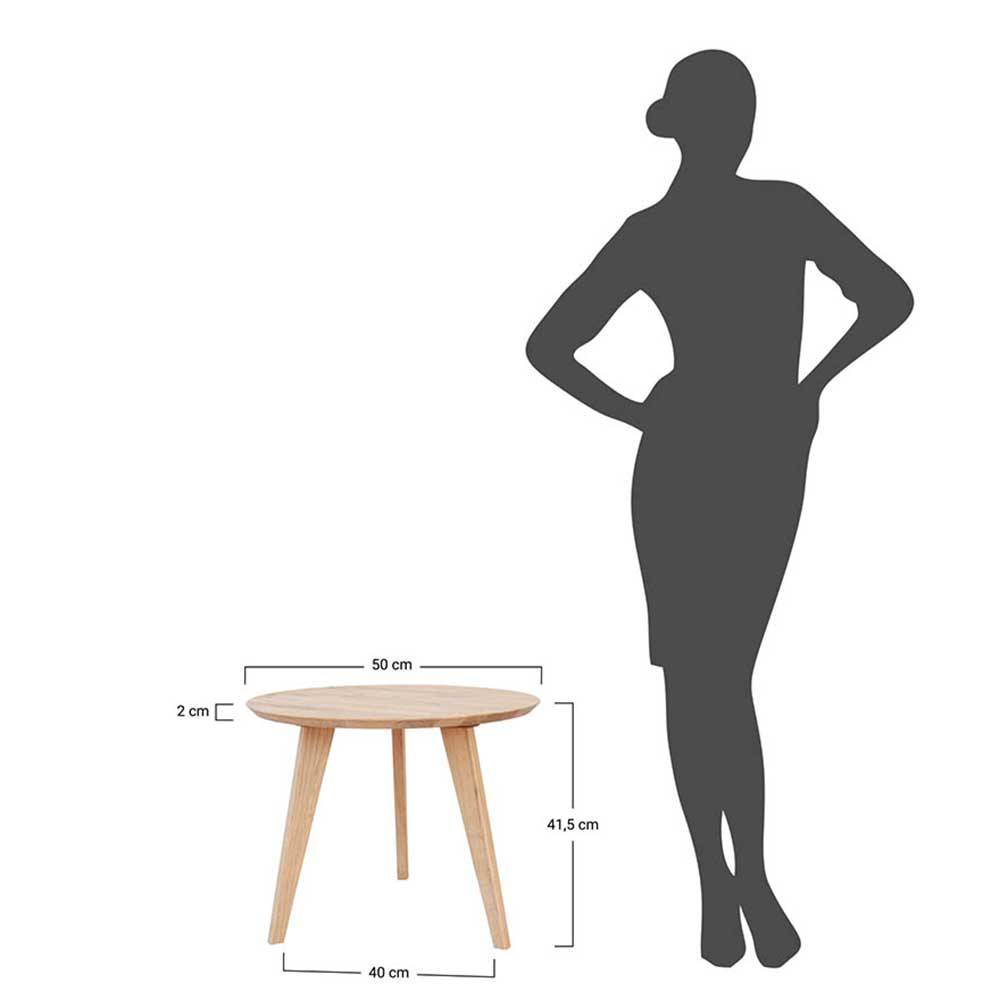 Beistelltisch Surie aus Eiche Massivholz in runder Form