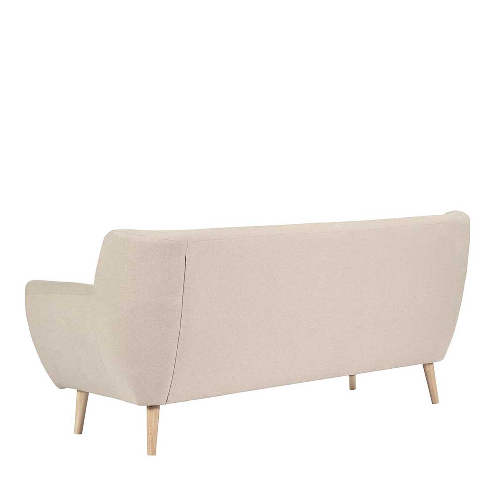 Sofa Dreamin in Beige mit Vierfußgestell aus Holz