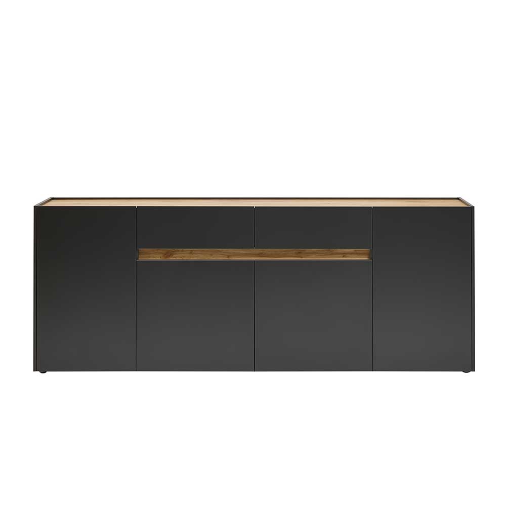 XL Sideboard Uzniana in Wildeichefarben und Anthrazit 4 Türen