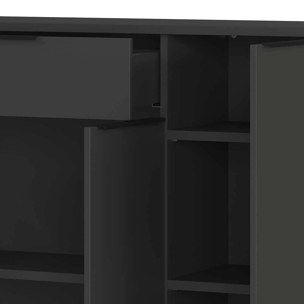 Aktenschrank Abby 160 cm breit in Dunkelgrau