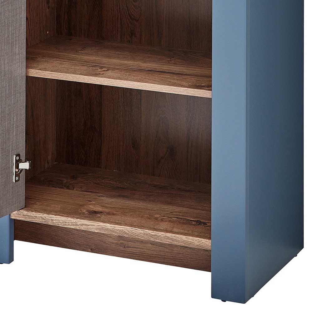 Landhausstil Flurschrank Fanci in Blau und Eiche dunkel NB