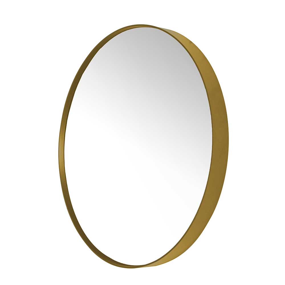 Rahmenspiegel Levi (Durchmesser: 80 cm, Gold, Metall)