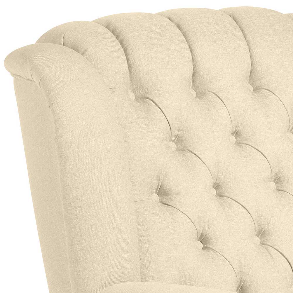 Polstersessel Beige Vintage Catjana im Chesterfield Look - 44 cm Sitzhöhe