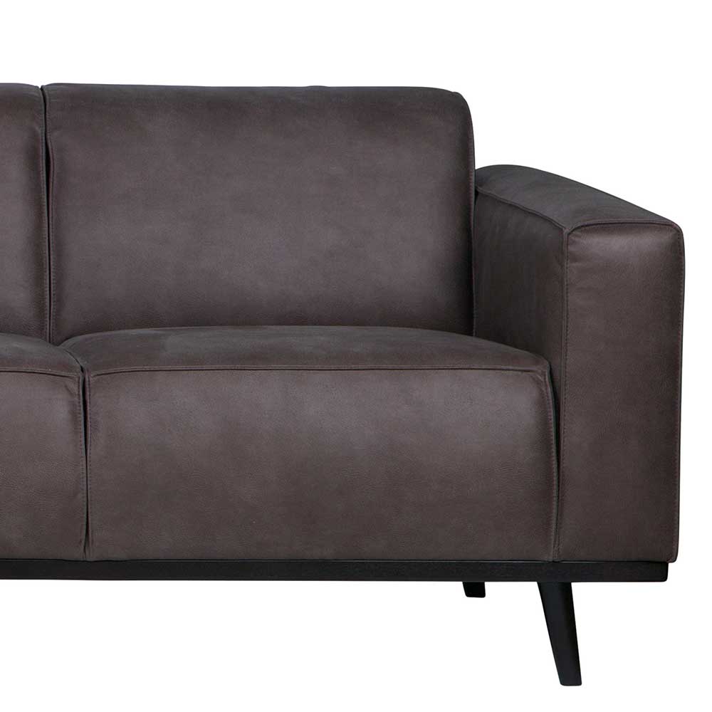 Dreisitzer Couch Bakra in Grau Recyclingleder 230 cm breit