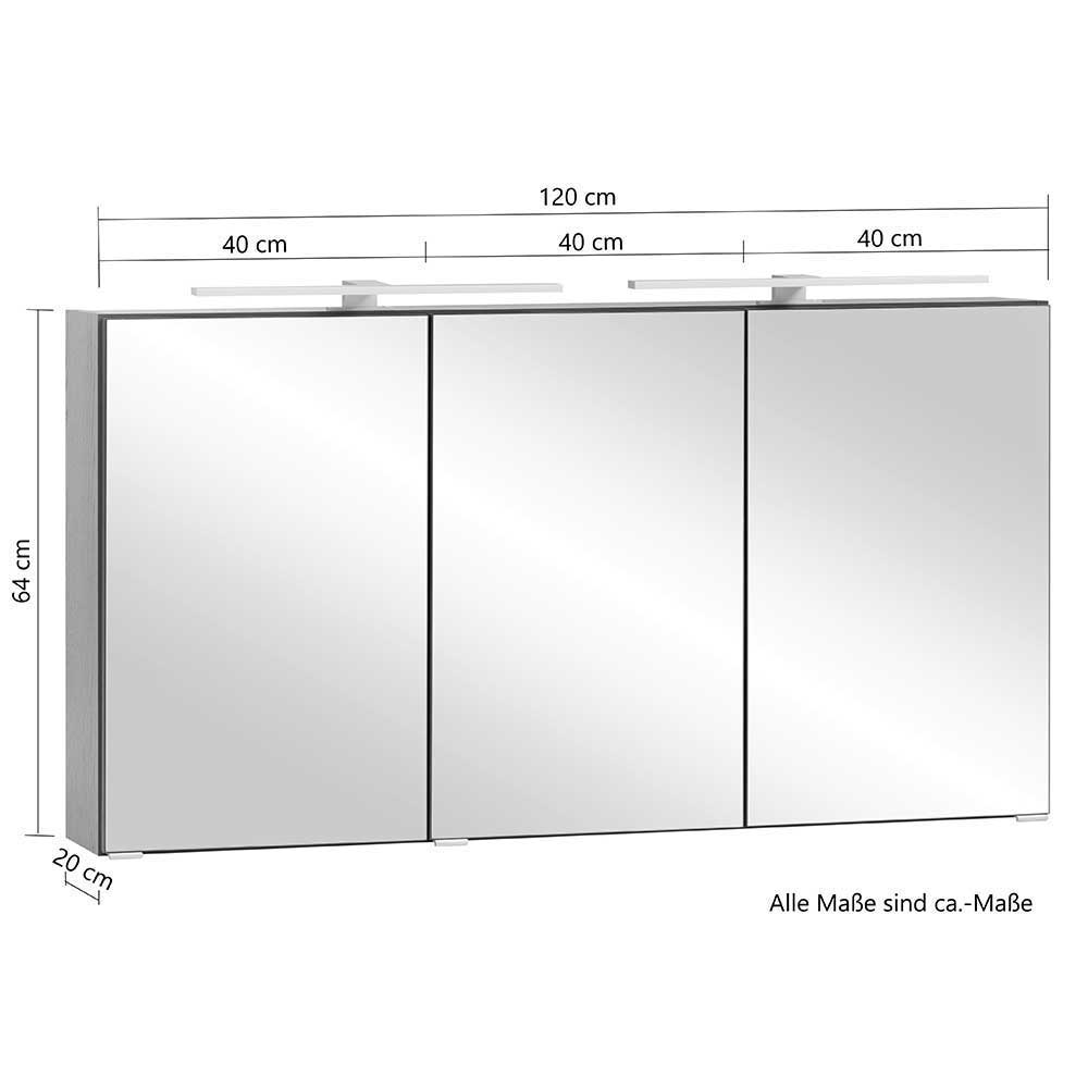 Badmöbel-Set Pegruan im Landhausstil mit zwei Waschbecken (dreiteilig)