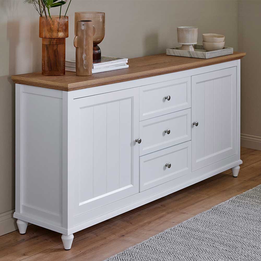 Sideboard Ossana mit drei Schubladen im Landhausstil