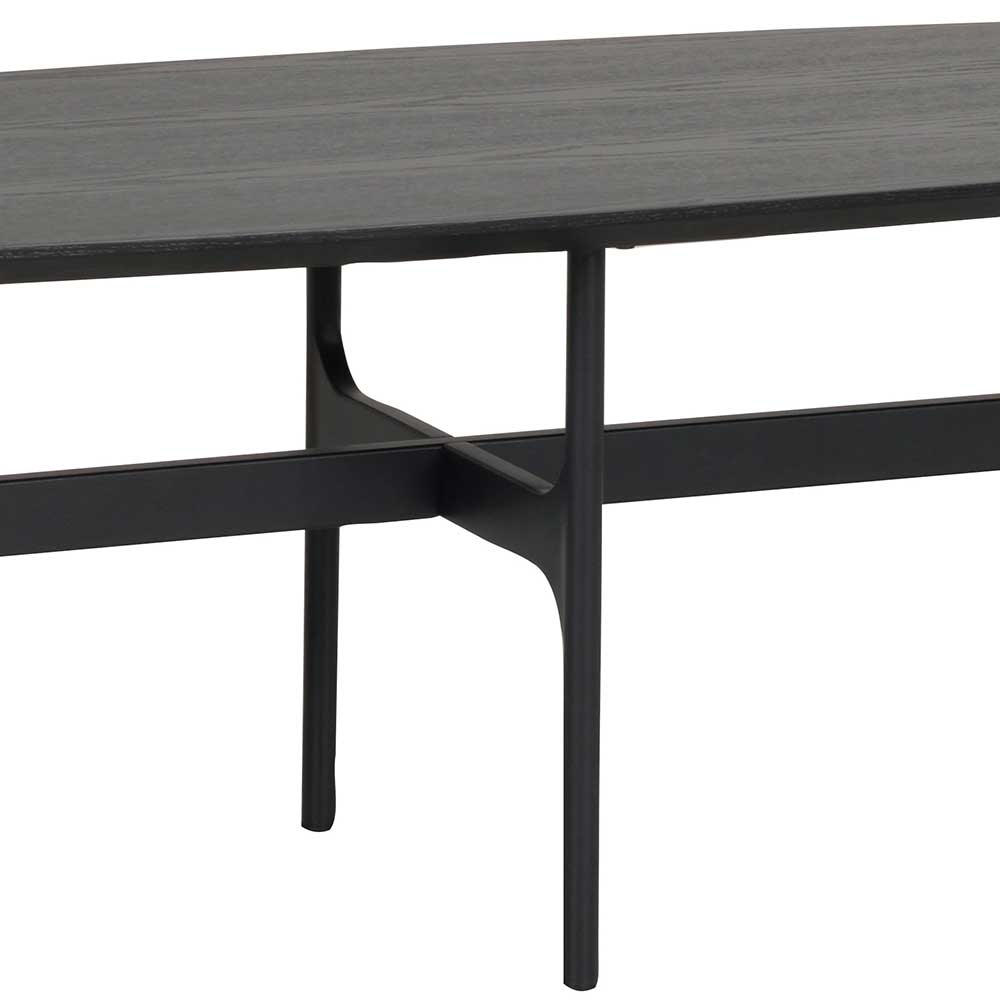 180 cm breiter Couchtisch Rolas in modernem Design schwarz lackiert