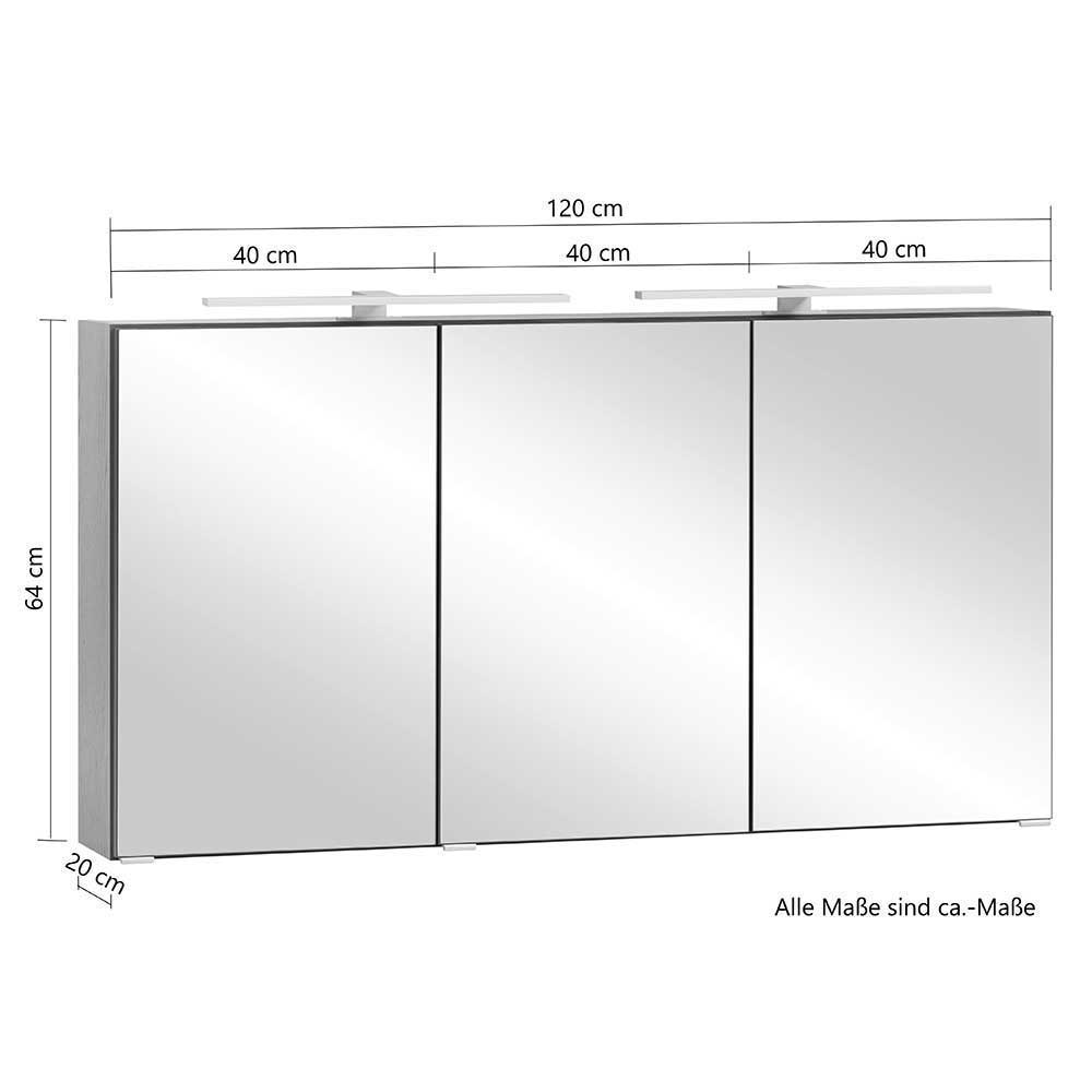 Badezimmermöbel-Set Kropenia im Landhausstil mit Baumkanten Optik (dreiteilig)