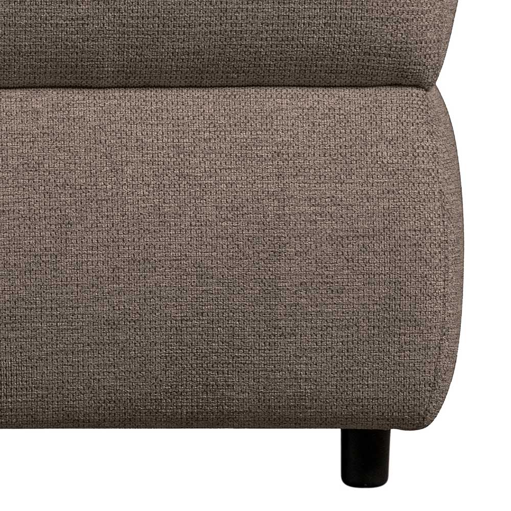 Einsitzer Couch Element Tampa in Graubraun mit Chenille Bezug