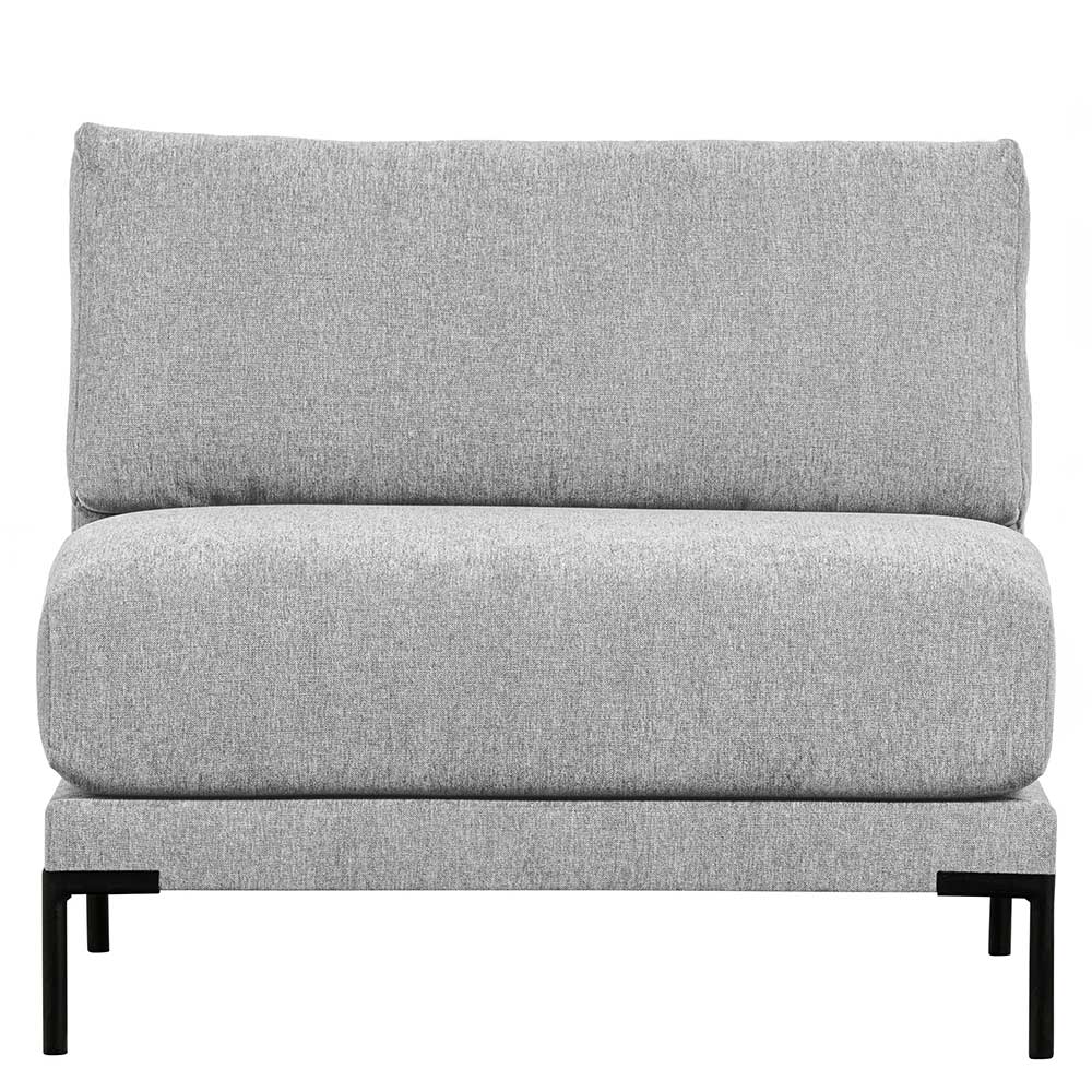 Hellgraues Modul Sofa Element Kahilke 100 cm breit mit Vierfußgestell aus Metall