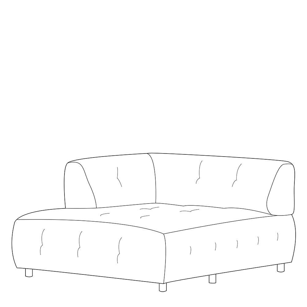 Modul Sofa Ecke Zyorenica in Graubraun aus Webstoff