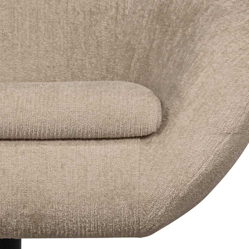 Retrostil Drehsessel Haidon in Beige mit Chenille Bezug