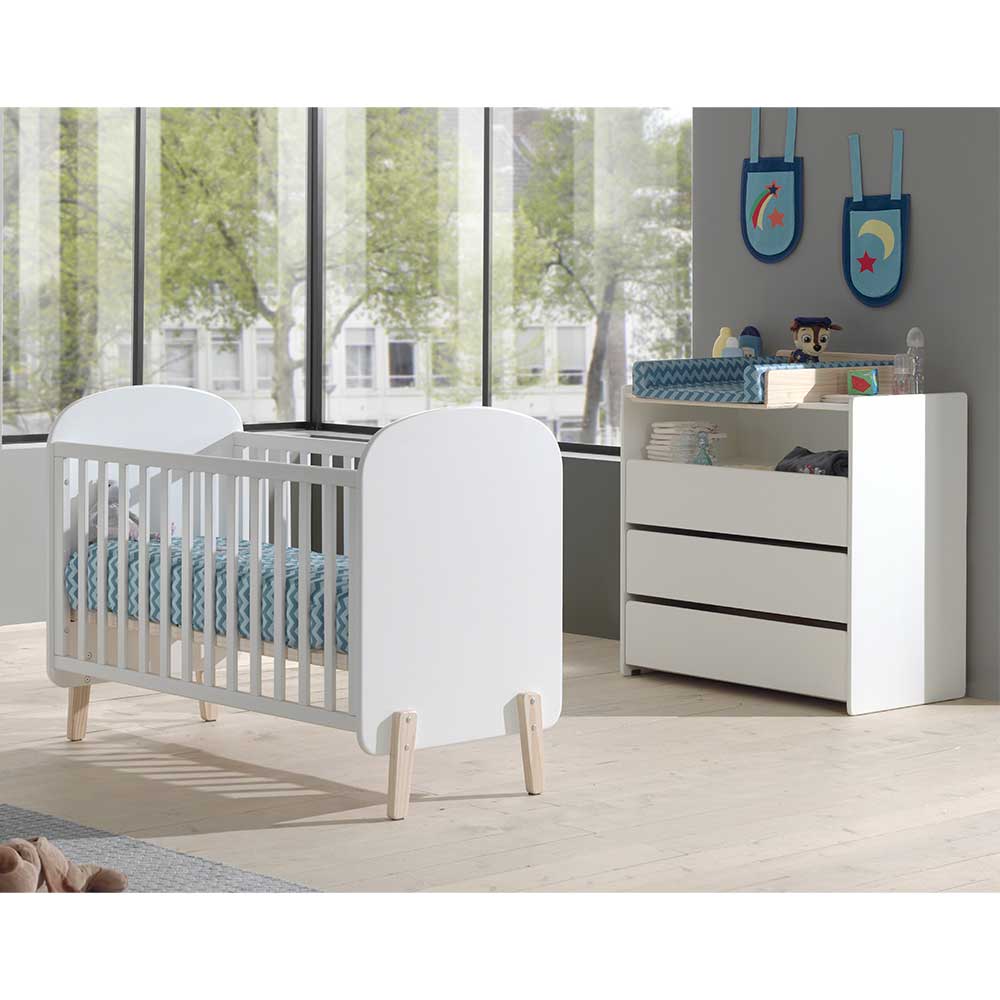 Babyzimmer Kombination Iliana in Weiß und Kieferfarben (zweiteilig)