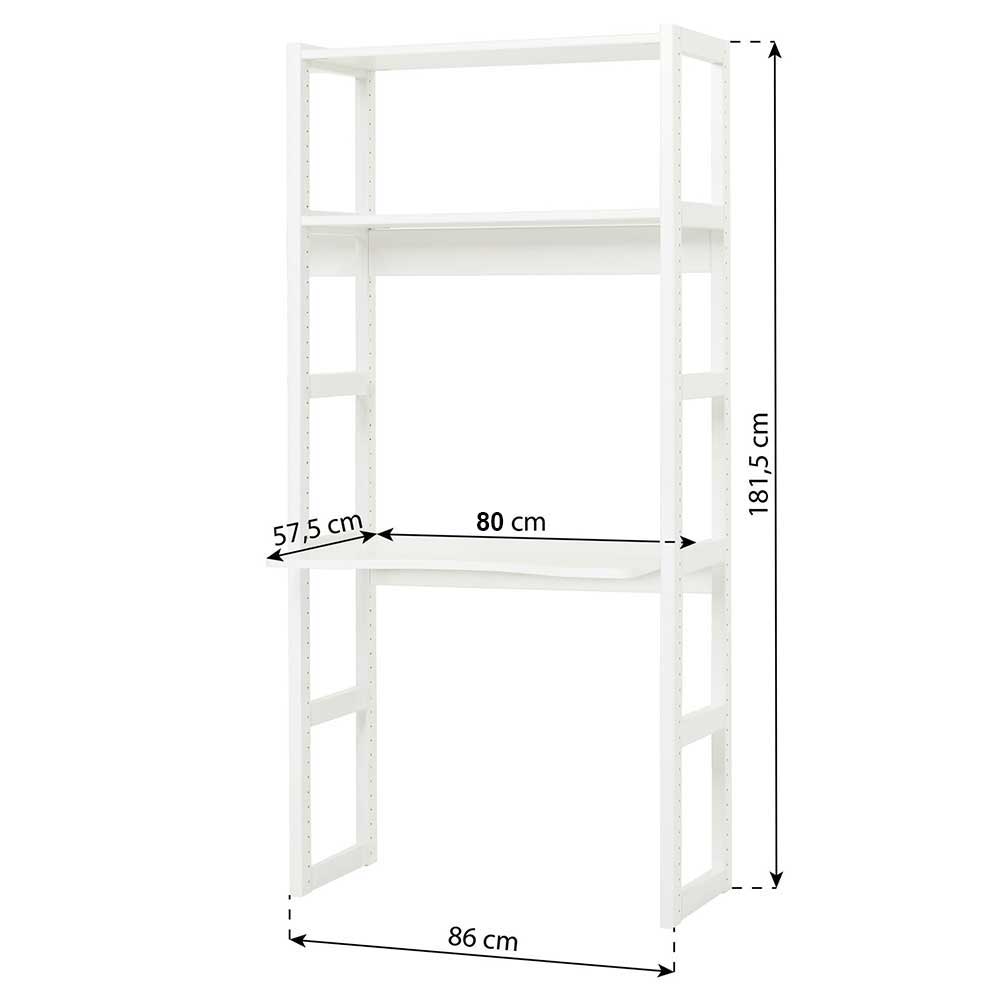 Kinderschreibtisch Velentiano 58 cm tief Umbauregal