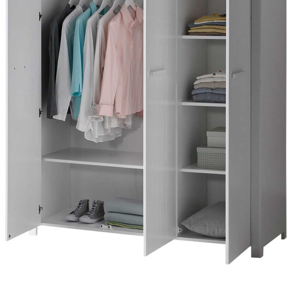 Kinderschrank 3 türig Demossa in Weiß 205 cm hoch