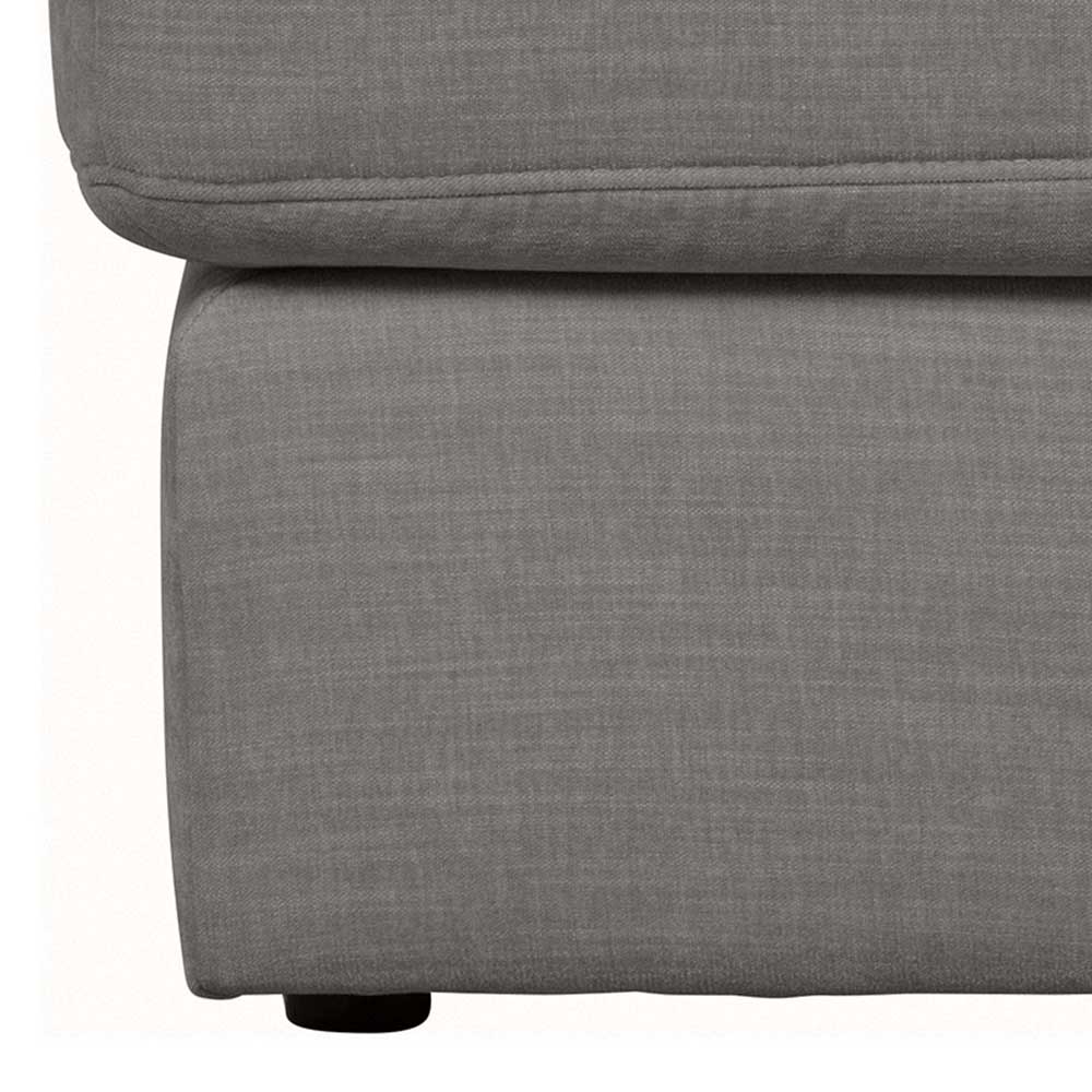 Polsterhocker für Modulsofa Fredoco in Grau 44 cm Sitzhöhe