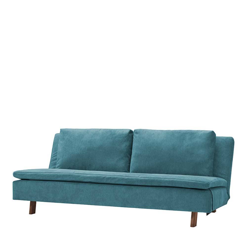 Schlafsofa Iwase in modernem Design - Petrol Microvelour