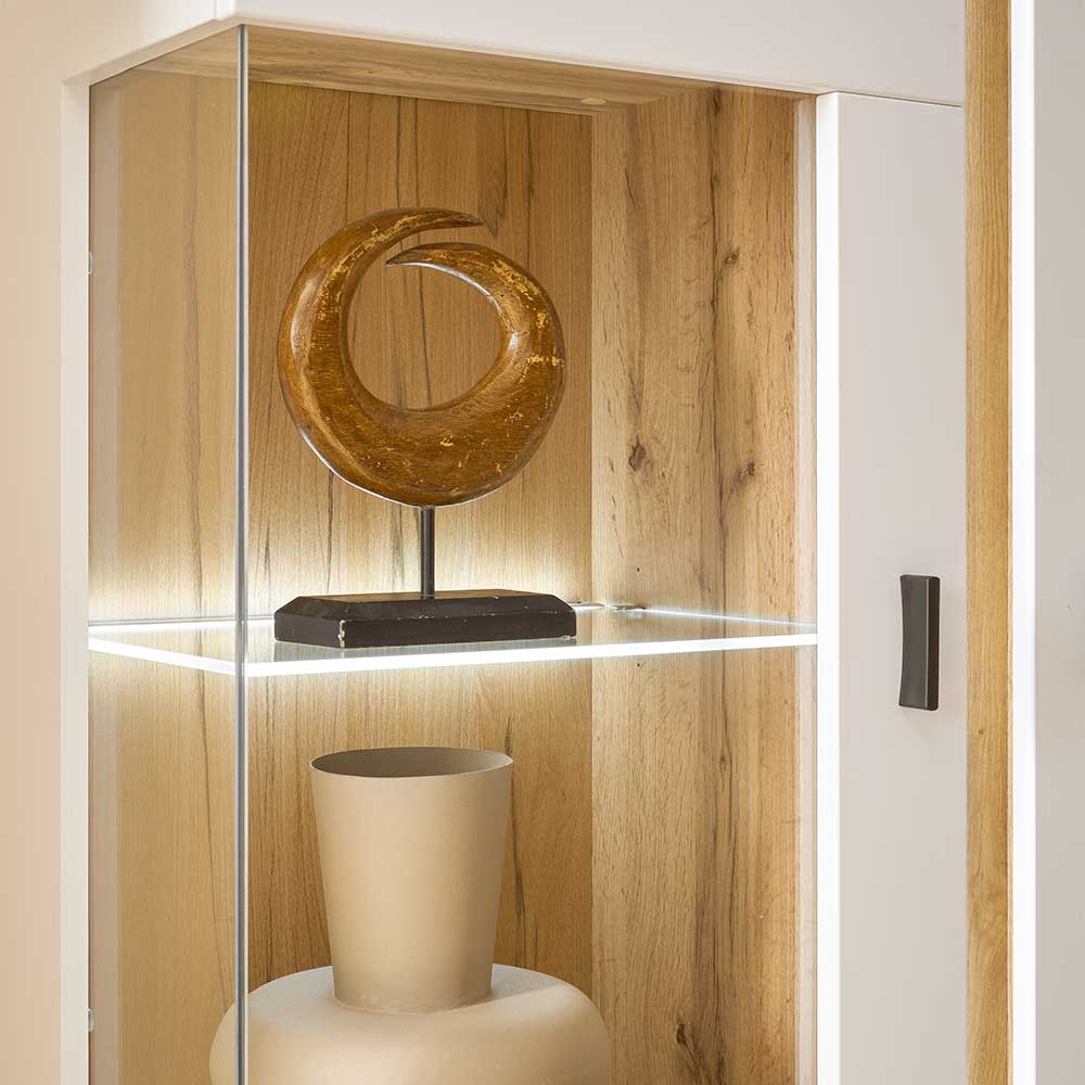 Highboard Vitrine Luzillo mit LED Beleuchtung und Glastür