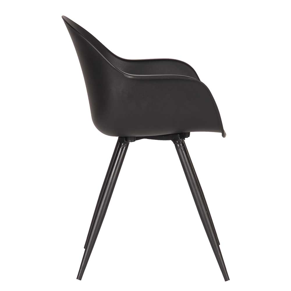 Tembreno im Schwarzer Design Skandi mit Set Armlehnen Stuhl Kunststoff