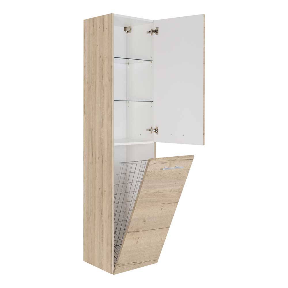 Hochschrank für Badezimmer Play 40 cm breit mit Wäscheklappe