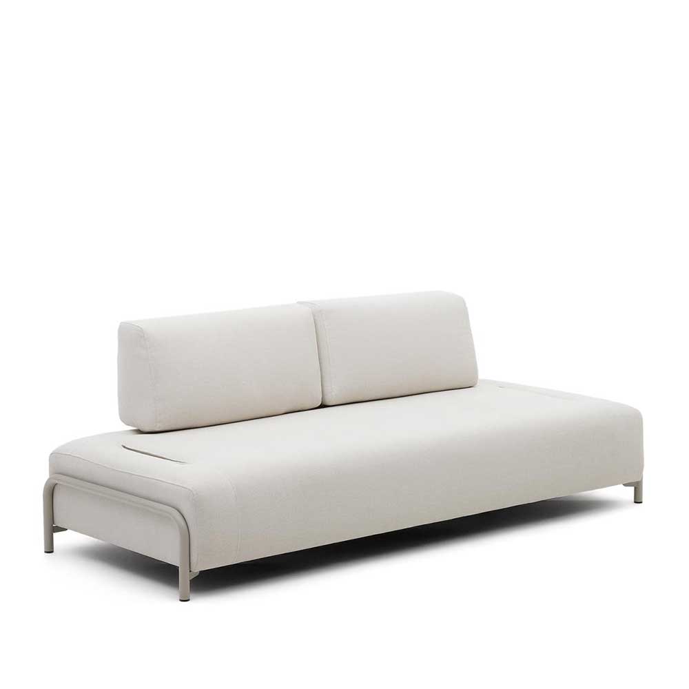 Skandi Design Couch Vivo in Beige mit Fußgestell aus Metall