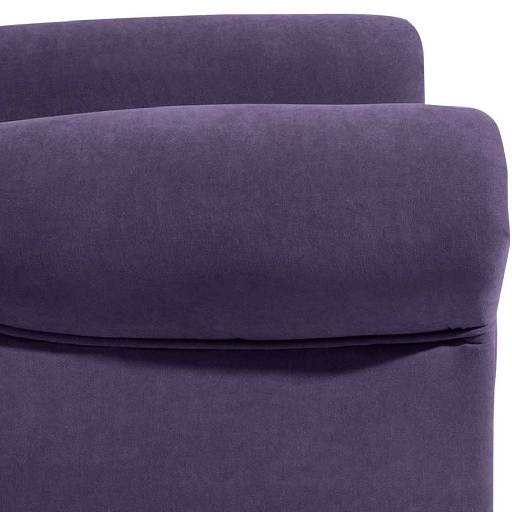 Chesterfield Polstersessel Walentina in Violett mit Velours Bezug