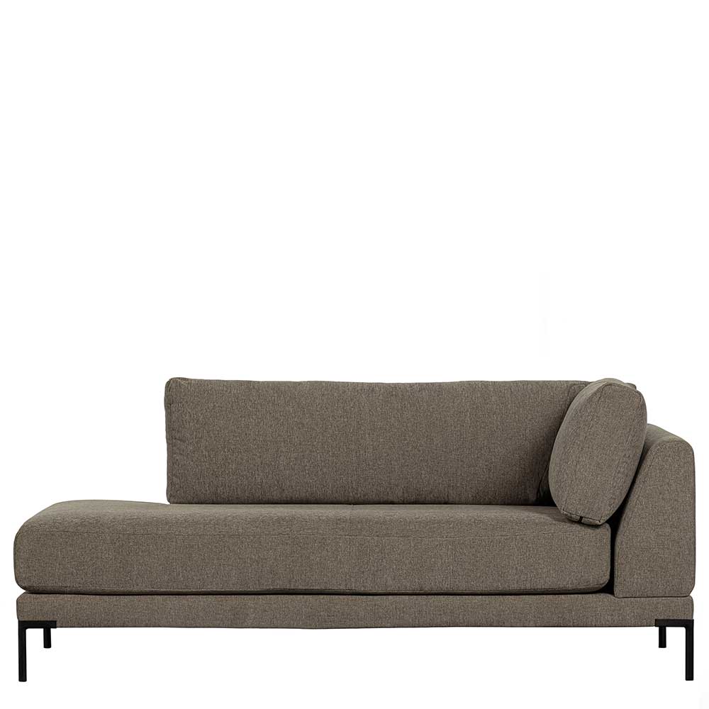 Modul Couch Chaiselongue Udjaca in Taupe mit Vierfußgestell aus Metall