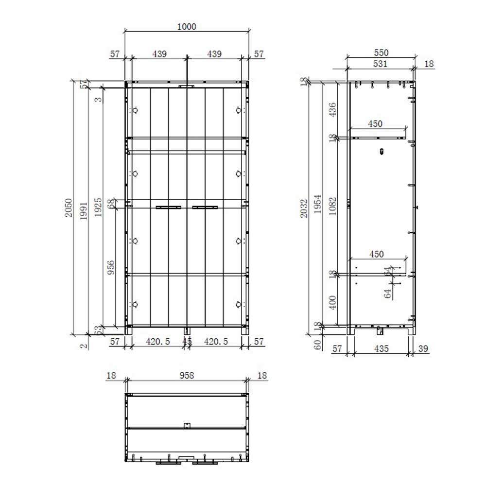 Kinder Kleiderschrank Demossa in Weiß 100 cm breit